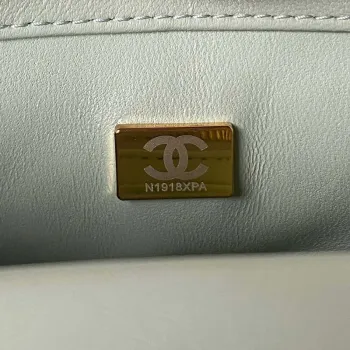 Chanel AS4041 Flap Classic Bag CF Camellia Lambskin Green Gray Gold