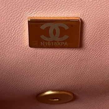 Chanel AS4040 Mini Flap Classic Bag 18 Woc Camellia Lambskin Pink