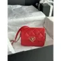 Chanel AS3979 Mini Flap Bag Lambskin Plexi & Gold Tone Meta Red