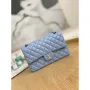 Chanel A01112 Flap Classic Bag Lambskin Light Blue Silver