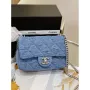Chanel AS3828 Small Flap Classic Woc Bag Denim Blue