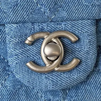 Chanel AS3829 Small Flap Classic Bag Woc Denim Blue