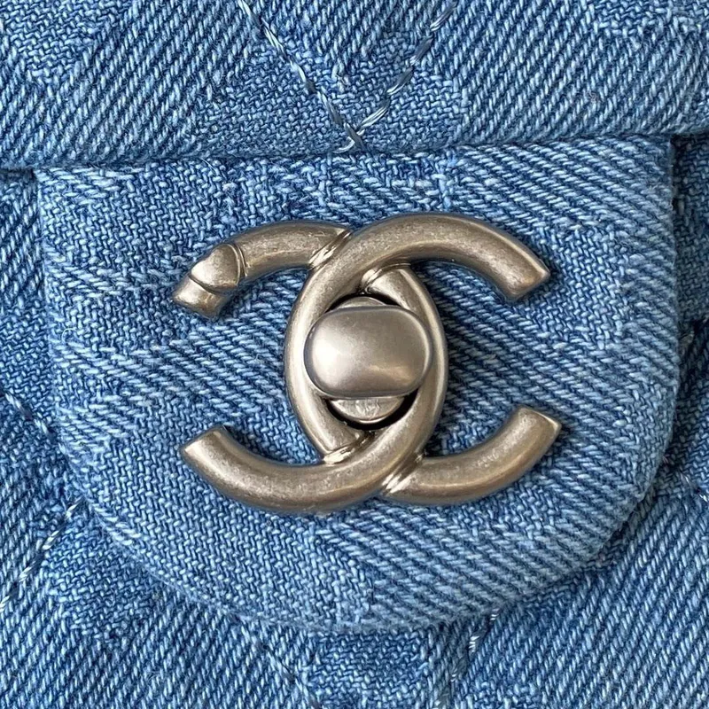 Chanel AS3829 Small Flap Classic Bag Woc Denim Blue