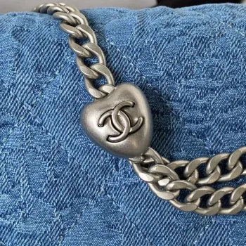 Chanel AS3829 Small Flap Classic Bag Woc Denim Blue