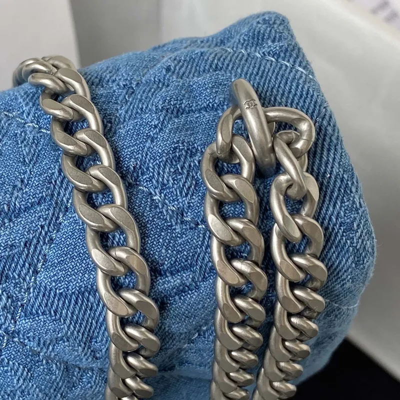 Chanel AS3829 Small Flap Classic Bag Woc Denim Blue