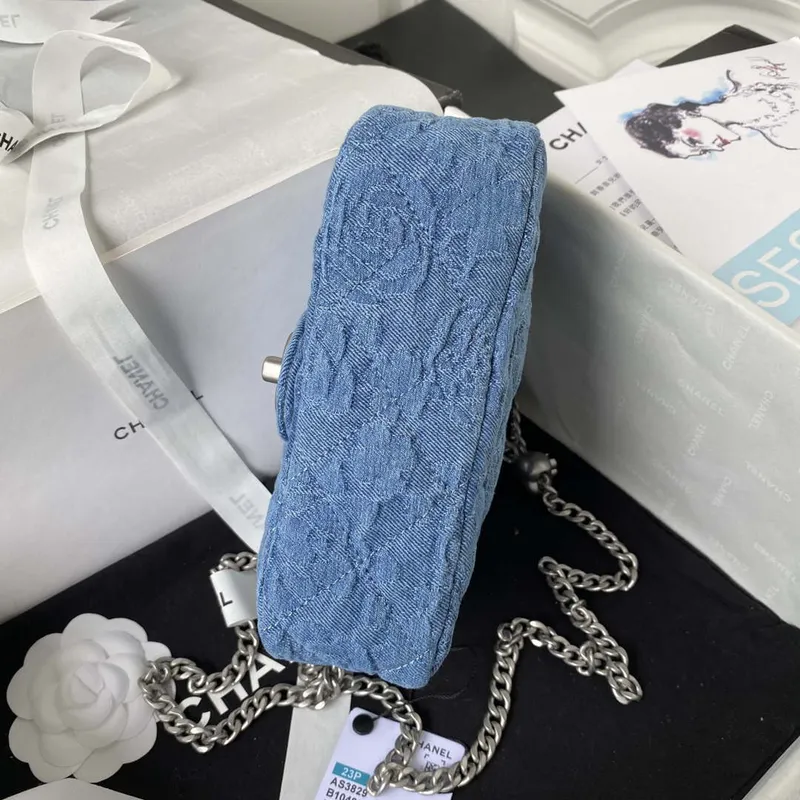 Chanel AS3829 Small Flap Classic Bag Woc Denim Blue