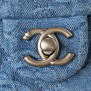 Chanel AS3921 Flap Classic Bag Woc Denim Blue