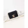 Chanel AS3855 Flap bag With Chain shiny Lambskin & Gold Tone Metal Black