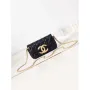 Chanel AP3207 Phone Holder With Chain shiny Lambskin & Gold Tone Metal black