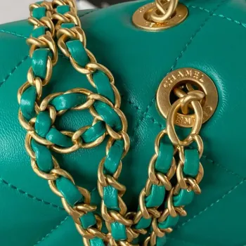 Chanel AS3384 Backpack Chain bag lambskin Green