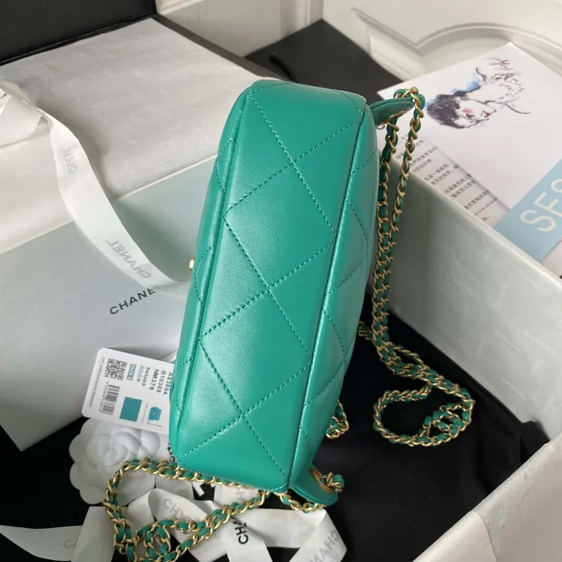 Chanel AS3384 Backpack Chain bag lambskin Green