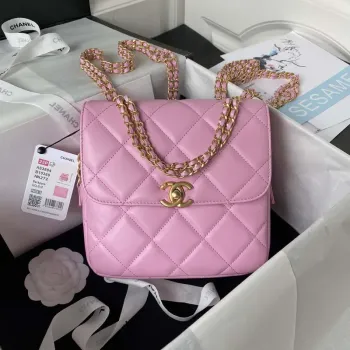 Chanel AS3384 Backpack Chain bag lambskin Pink