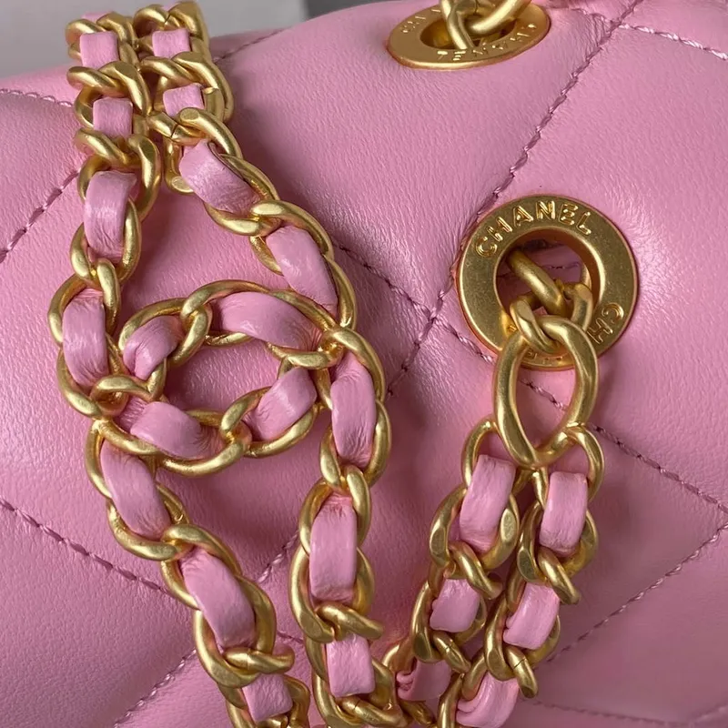 Chanel AS3384 Backpack Chain bag lambskin Pink