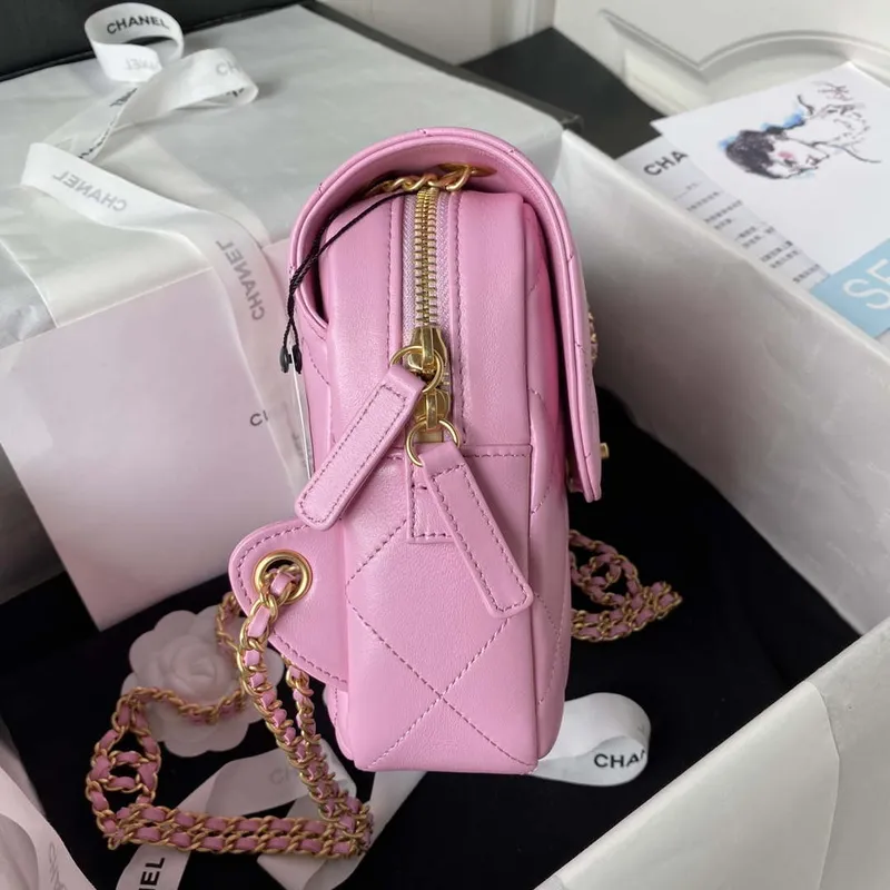 Chanel AS3384 Backpack Chain bag lambskin Pink