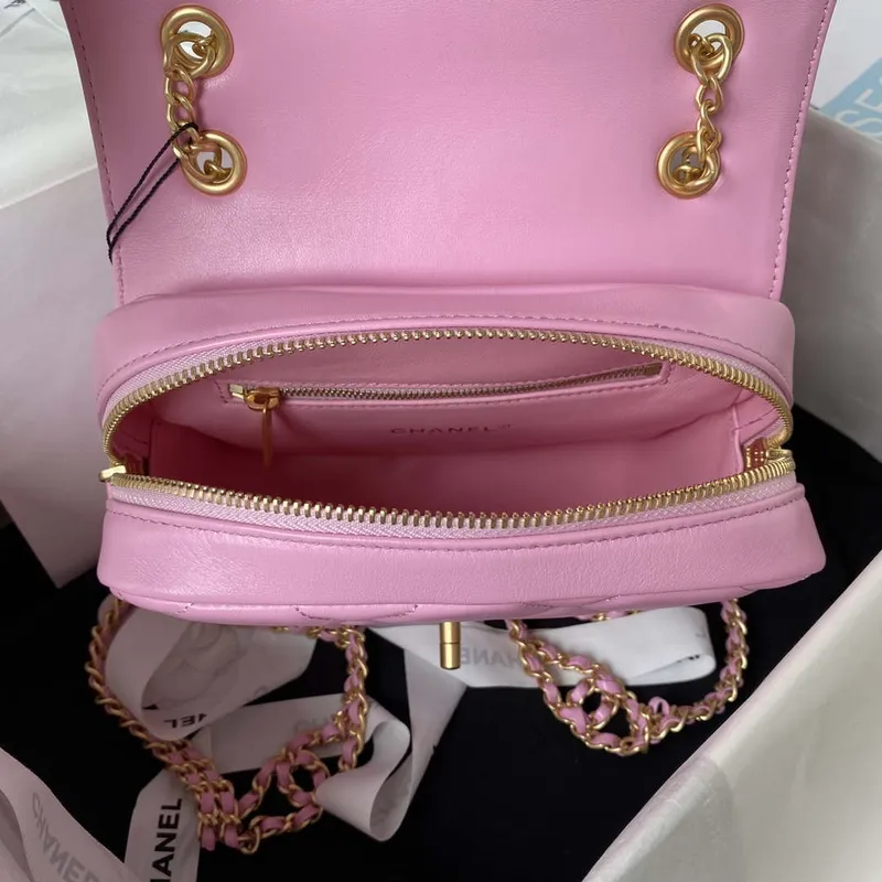 Chanel AS3384 Backpack Chain bag lambskin Pink