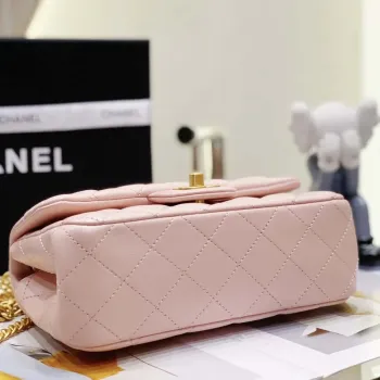 Chanel AS3041 Flap Classic Bag CF Camellia Lambskin Pink Gold