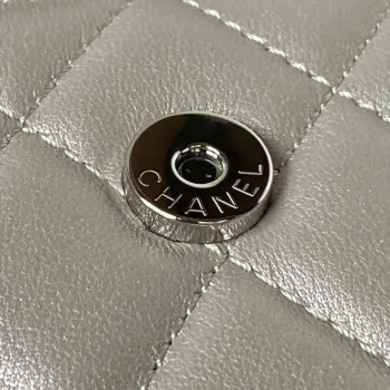 Chanel AP3238 Flap Chain Bag Gray Lambskin Gold With Handle Bag