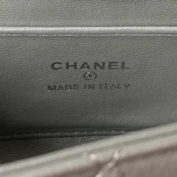 Chanel AP3238 Flap Chain Bag Gray Lambskin Gold With Handle Bag