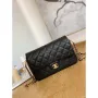 Chanel AS3777 Flap Bag Lambskin & Gold Tone Metal Black