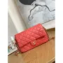 Chanel AS3777 Flap Bag Lambskin & Gold Tone Metal Red