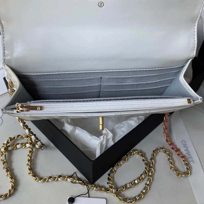 Chanel AP3240 Flap Bag With Top Handle Lambskin & Gold Tone Metal White