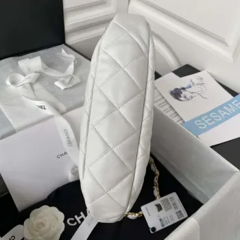 Chanel AS3631 Large Hobo bag Lambskin White