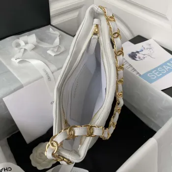 Chanel AS3631 Large Hobo bag Lambskin White