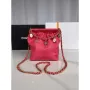 Chanel AS3793 Small Bucket Bag Lambskin Resin & Gold Tone Metal Red