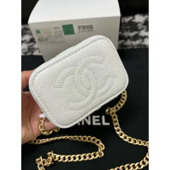 Chanel AP3203 Clutch With Chain Grained Calfskin White