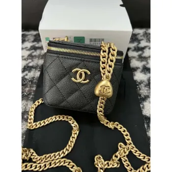 Chanel AP3203 Clutch With Chain Grained Calfskin Black