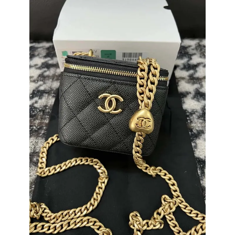 Chanel AP3203 Clutch With Chain Grained Calfskin Black