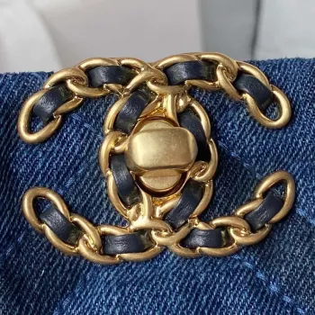 Chanel AS3519 CHANEL 23K Shopping Bag Denim Blue