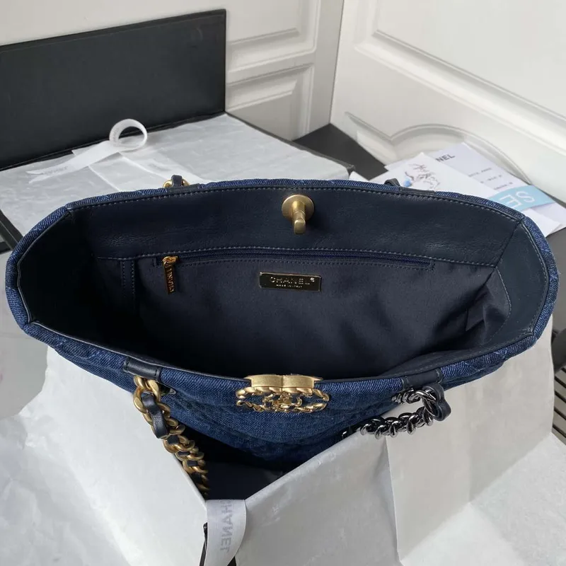 Chanel AS3519 CHANEL 23K Shopping Bag Denim Blue