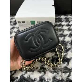 Chanel AP1447 Small Vanity With Chain Calfskin Black