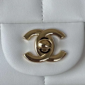 Chanel AS3330 Mini Flap 17cm Bag White Lambskin