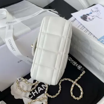Chanel AS3330 Mini Flap 17cm Bag White Lambskin
