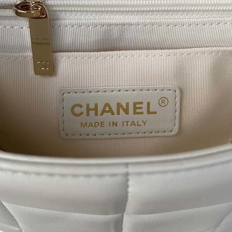 Chanel AS3330 Mini Flap 17cm Bag White Lambskin