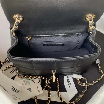 Chanel AS3330 Mini Flap 17cm Bag Black Lambskin