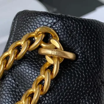 Chanel AS3830 Small Hobo Handbag Black Calfskin Gold