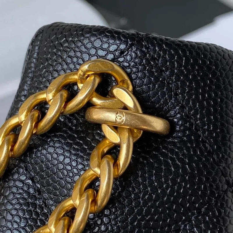 Chanel AS3830 Small Hobo Handbag Black Calfskin Gold