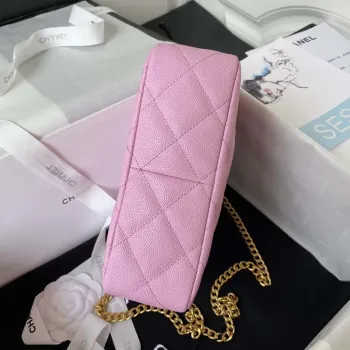 Chanel AS3830 Small Hobo Handbag Pink Calfskin Gold