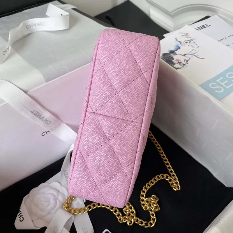 Chanel AS3830 Small Hobo Handbag Pink Calfskin Gold