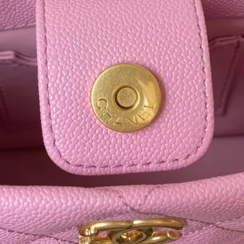 Chanel AS3830 Small Hobo Handbag Pink Calfskin Gold
