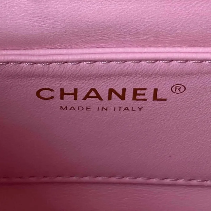 Chanel AS3830 Small Hobo Handbag Pink Calfskin Gold