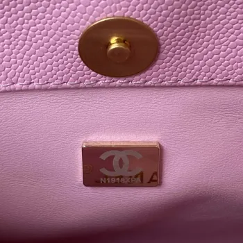 Chanel AS3830 Small Hobo Handbag Pink Calfskin Gold