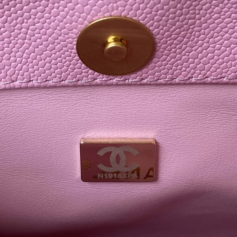 Chanel AS3830 Small Hobo Handbag Pink Calfskin Gold
