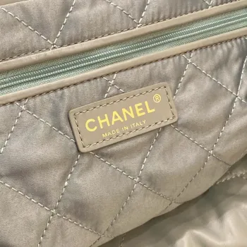 Chanel 22 AS3260 Small Handbag Shiny Calfskin Light Green Gold