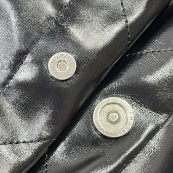 Chanel 22 Large Handbag Shiny Calfskin AS3262 Black with Silver Logo