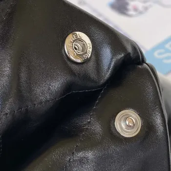 Chanel 22 Handbag Shiny Calfskin Gold AS3261 Black with Silver Logo