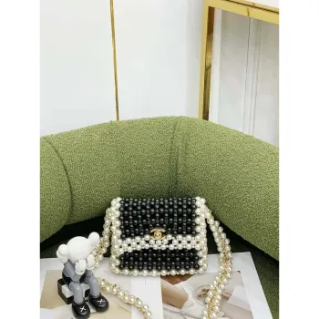 Chanel 22SS summer new collection artificial pearls and glazed pearl strings Black